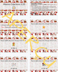 Syllabes mélangées - débutant - Noël
