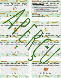 Syllabes mélangées - débutant - Alimentation